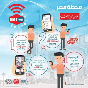 انطلاق خدمة الانترنت المجاني (Wi-Fi) رسمياً داخل محطة مصر برمسيس بدءا من 1 / 12/ 2021.