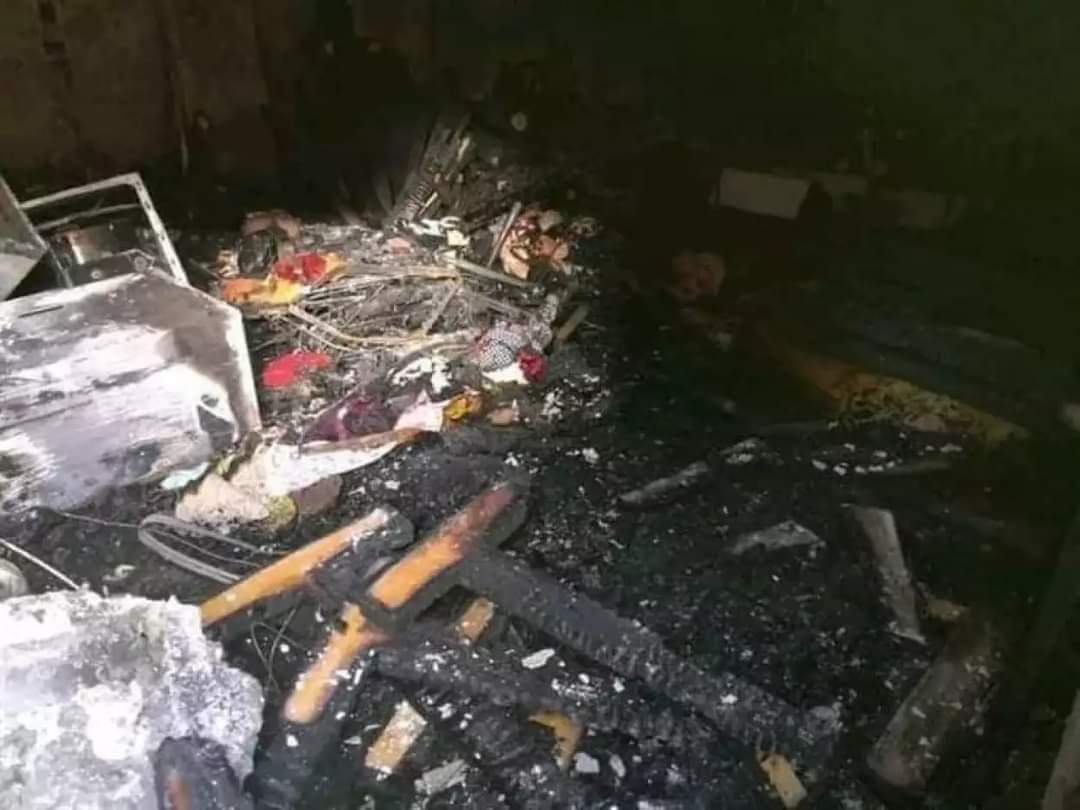 حريق يلتهم منقولات عروسة